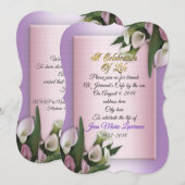 人生の祝いの案内  カラーの花 招待状 (正面/裏面)