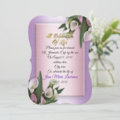 人生の祝いの案内  カラーの花 招待状 (スタンド正面)