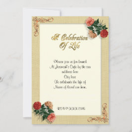 人生の祝い 招待状 ヴィンテージ ハイビスカス