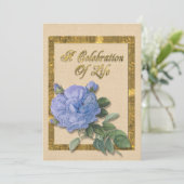 人生の祝い 招待状 青いバラ (スタンド正面)