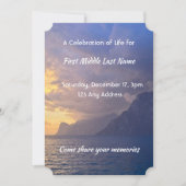 人生の祝い 招待 海 空 雲 島 招待状 (正面)