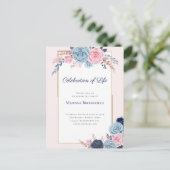 人生の祝い 花の葬儀 招待状 (スタンド正面)