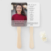 人生の祝祭写真シンプルメモリアル葬儀 ハンドファン (正面&裏面)