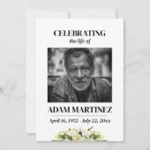 人生の祝祭写真付き葬儀追悼式 招待状 (正面)