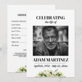 人生の祝祭写真付き葬儀追悼式 招待状 (正面/裏面)