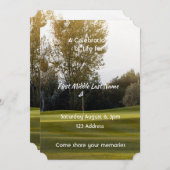 人生の祝祭 ゴルファー ゴルフコース ゴルフ 招待状 (正面/裏面)