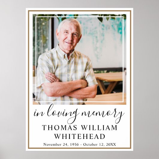 人生の祝祭 シンプル ゴールドフレーム 写真 ポスター (正面)