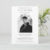 人生の祝祭 タイポグラフィー アーチ写真 葬儀 招待状 (スタンド正面)