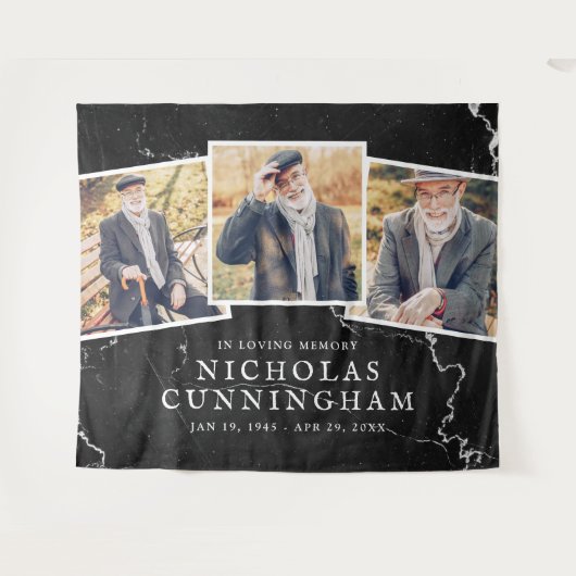 人生の祝祭 ダークマーブルストーン フォト3枚 タペストリー (正面(横))