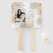 人生の祝祭 ピンクとゴールドの式次第 ハンドファン (正面&裏面)