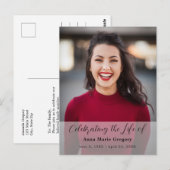 人生の祝祭 フォト シンプルメモリアル 葬儀 ポストカード (正面/裏面)