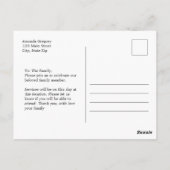 人生の祝祭 フォト シンプルメモリアル 葬儀 ポストカード (裏面)