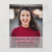 人生の祝祭 フォト シンプルメモリアル 葬儀 ポストカード (正面)