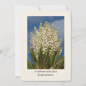 人生の祝祭、フラワーデザイン、ユッカの花 招待状 (正面)