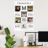 人生の祝祭 ユニークな写真追悼葬儀 ポスター (ホームオフィス)