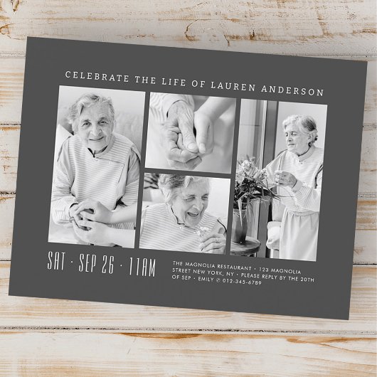 人生の祝祭 現代 シンプル 4枚の写真のコラージュ ポストカード