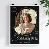 人生の祝祭 生前の思い出 葬儀用エレガントな花の写真 ポスター