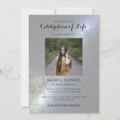 人生の祝祭 | 葬儀 夜空 フォト 招待状 (正面)