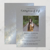 人生の祝祭 | 葬儀 夜空 フォト 招待状 (正面/裏面)