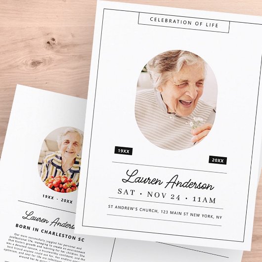 人生の祝祭 追悼 現代 シンプル フォト ポストカード