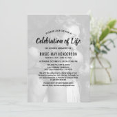 人生の祝祭 | 黒の葬儀 追悼写真 招待状 (スタンド正面)