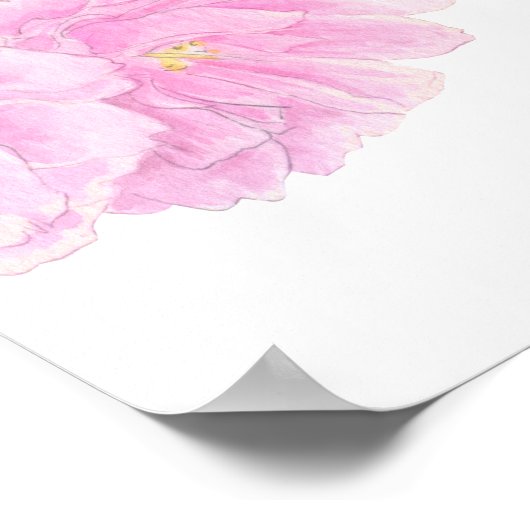 人生の祭典 ピンクの花の写真 ポスター (角)