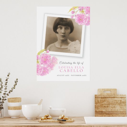 人生の祭典 ピンクの花の写真 ポスター (キッチン)