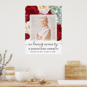 人生の祭典 赤い白いバラの写真 ポスター (キッチン)