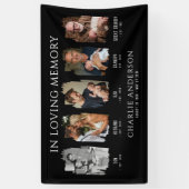 人生の節目5写真コラージュ葬儀/メモリアル 横断幕 (縦)