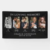 人生の節目5写真コラージュ葬儀/メモリアル 横断幕 (横)