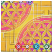 人生の継ぎ目が無いパターン-チャクラの花 ファブリック (クローズアップ)