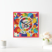 「人生の美しいを受け入れる」 スクエア壁時計 (ホーム)