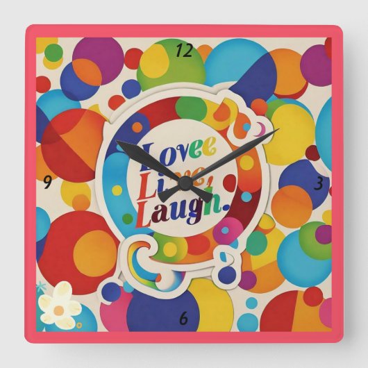 「人生の美しいを受け入れる」 スクエア壁時計 (正面)