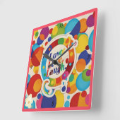 「人生の美しいを受け入れる」 スクエア壁時計 (傾斜)