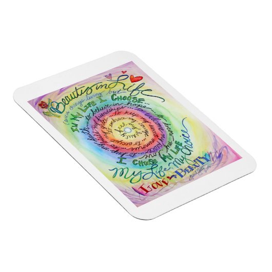 人生の美しい虹のがん詩アートマグネット マグネット (右側)