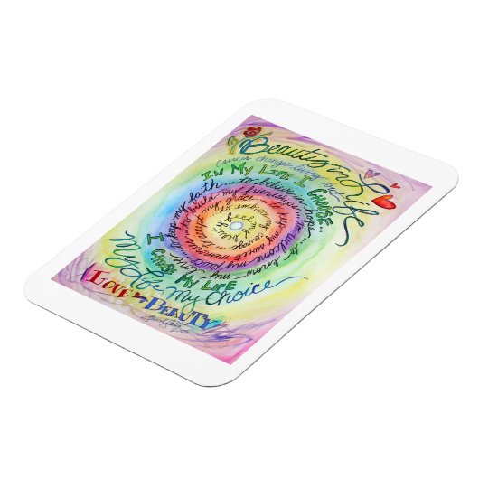 人生の美しい虹のがん詩アートマグネット マグネット (左側)