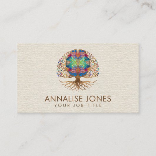 人生の脳樹 – カラフル葉 名刺 (正面)