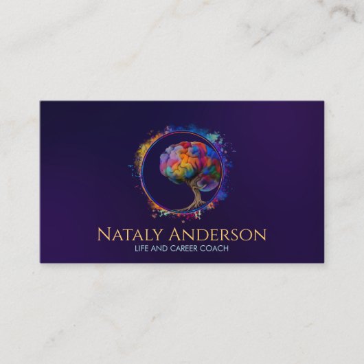 人生の脳樹 – カラフル葉 名刺 (正面)