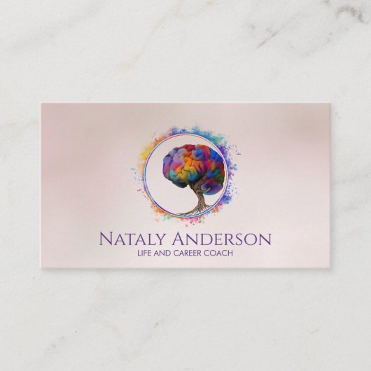 人生の脳樹 – カラフル葉 名刺 (正面)