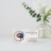 人生の脳樹 – カラフル葉 名刺 (スタンド正面)