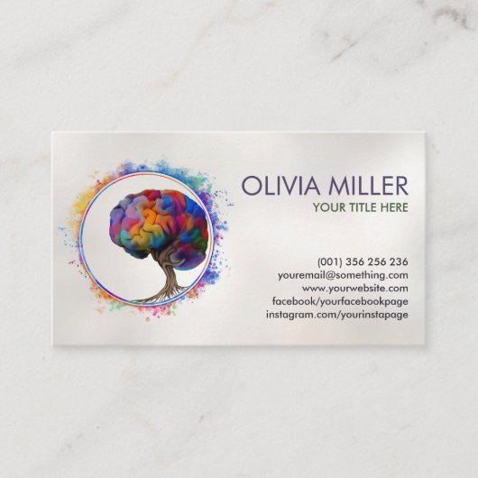 人生の脳樹 – カラフル葉 名刺 (正面)