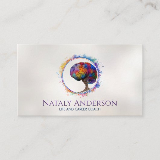 人生の脳樹 – カラフル葉 名刺 (正面)