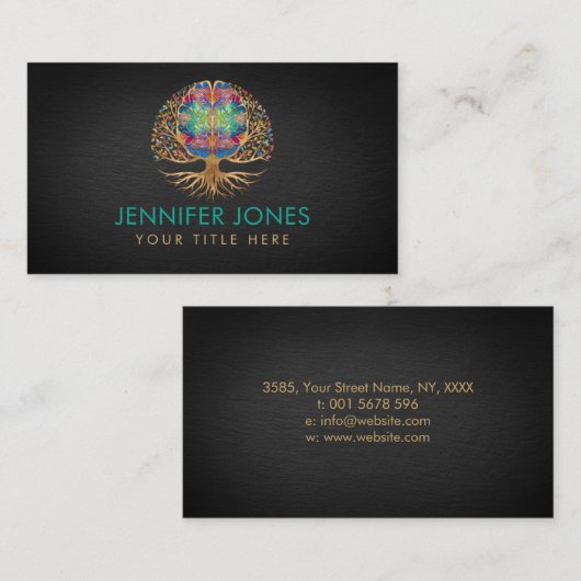 人生の脳樹 – カラフル葉 名刺 (正面/裏面)