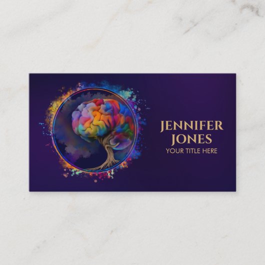 人生の脳樹 – カラフル葉 名刺 (正面)