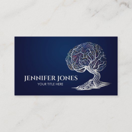 人生の脳樹 – カラフル葉 名刺 (正面)