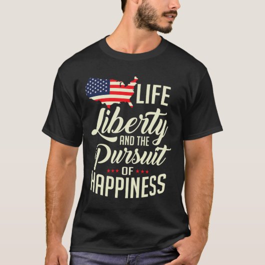 人生の自由と幸福の追求 Tシャツ (正面)