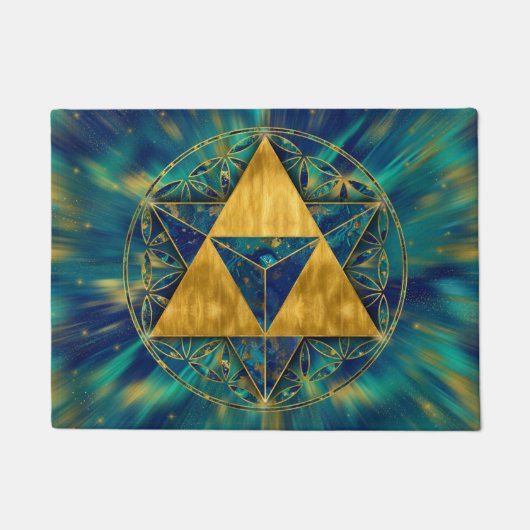 人生の花のメルカバ ドアマット (正面)