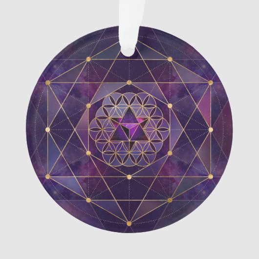 人生の花のメルカバ – 聖幾何学 オーナメント (正面)