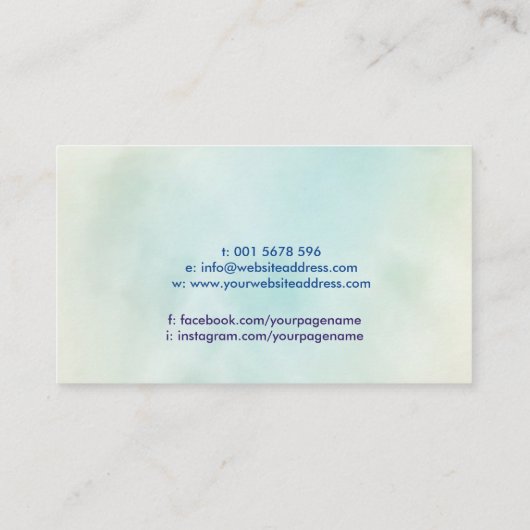 人生の花バタフライ – エカラフルネルギフロー 名刺 (裏面)