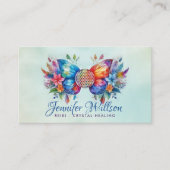 人生の花バタフライ – エカラフルネルギフロー 名刺 (正面)